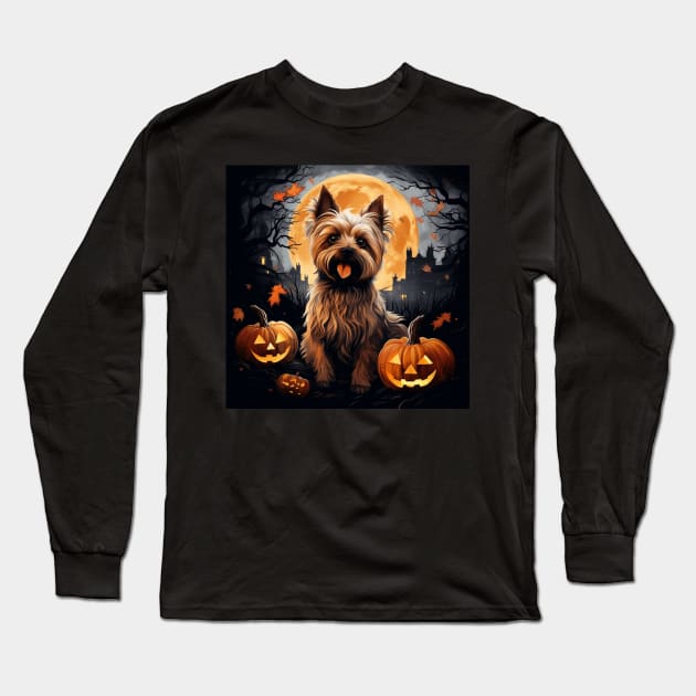 Cute Silky Terrier for Halloween Long Sleeve T-Shirt by NatashaCuteShop